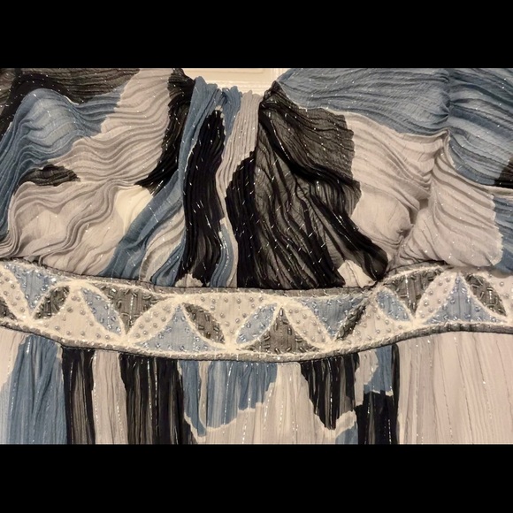 BCBG MAX AZRIA CHIFFON PRINTED STRAPLESS DRESS - Picture 2 of 4